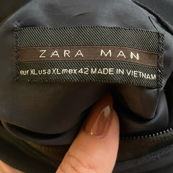 Zara Men’s Bomber Jacket (Navy Blue) - Picture 3 of 3